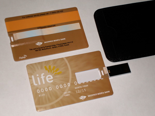 Кредитки - флешки с логотипом Life