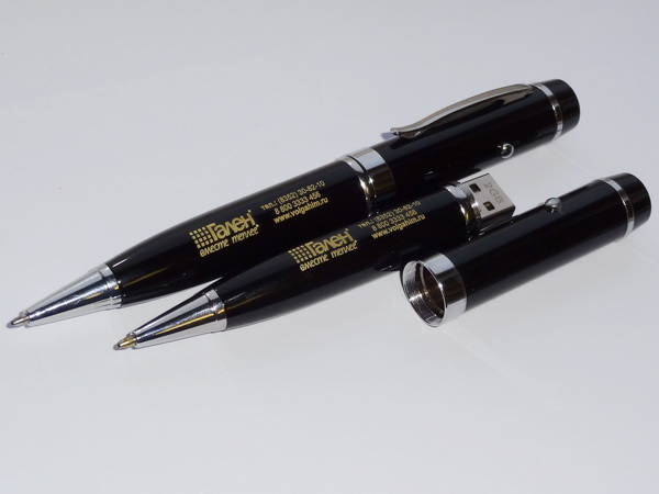 Необычные ручки - флешки с логотипом Гален