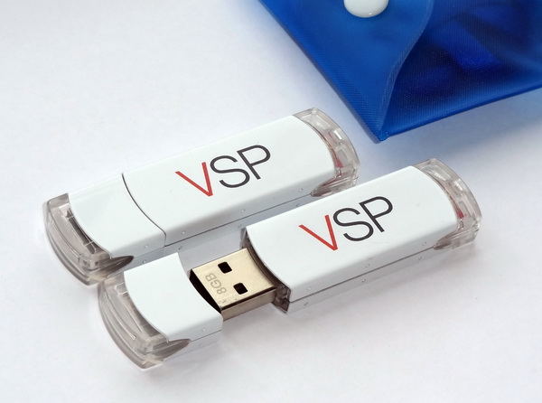 Белые флешки с логотипом VSP