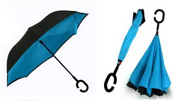 Зонты наоборот с логотипом компании