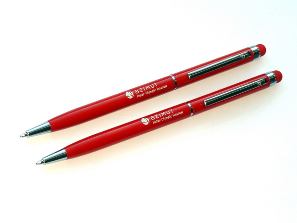 Красные ручки с логотипом Azimut