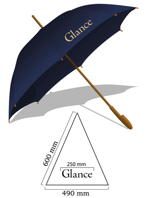 Синие зонты - трости с логотипом