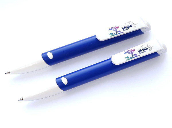 Синие ручки для рекламных агентств с логотипом
