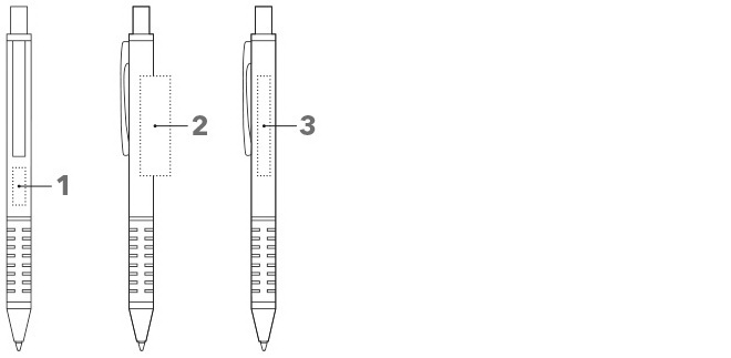 Места нанесения логотипа на ручки и карандаши Star Tec