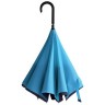 Зонт-трость Unit Style голубой в сложенном виде.